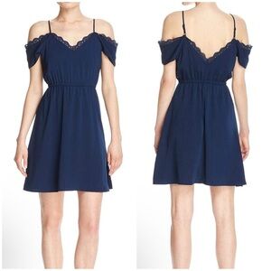 Vero Moda Mille Short Off Shoulder Dress Navy Size Large
